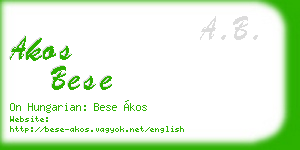 akos bese business card
